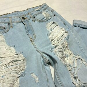 CARMAR Distressed Light Blue Denim Ripped Jeans